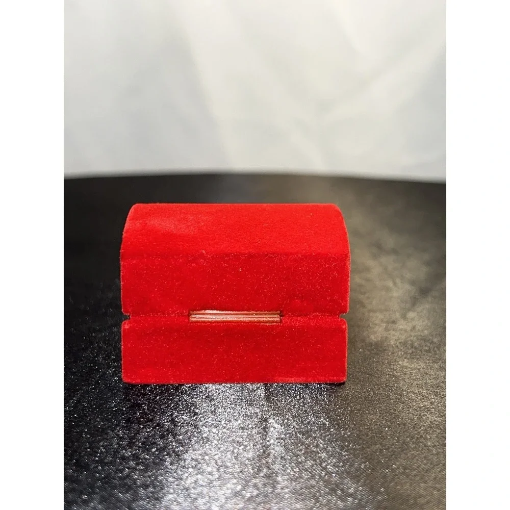 Brand new Red Velvet Ring Box Gold Trim Domed Lid Jewelry Presentation Box